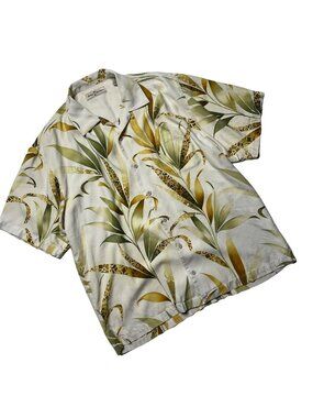 Tommy Bahama Mens SIlk Shirt Medium Short Sleeve Button Down Aloha